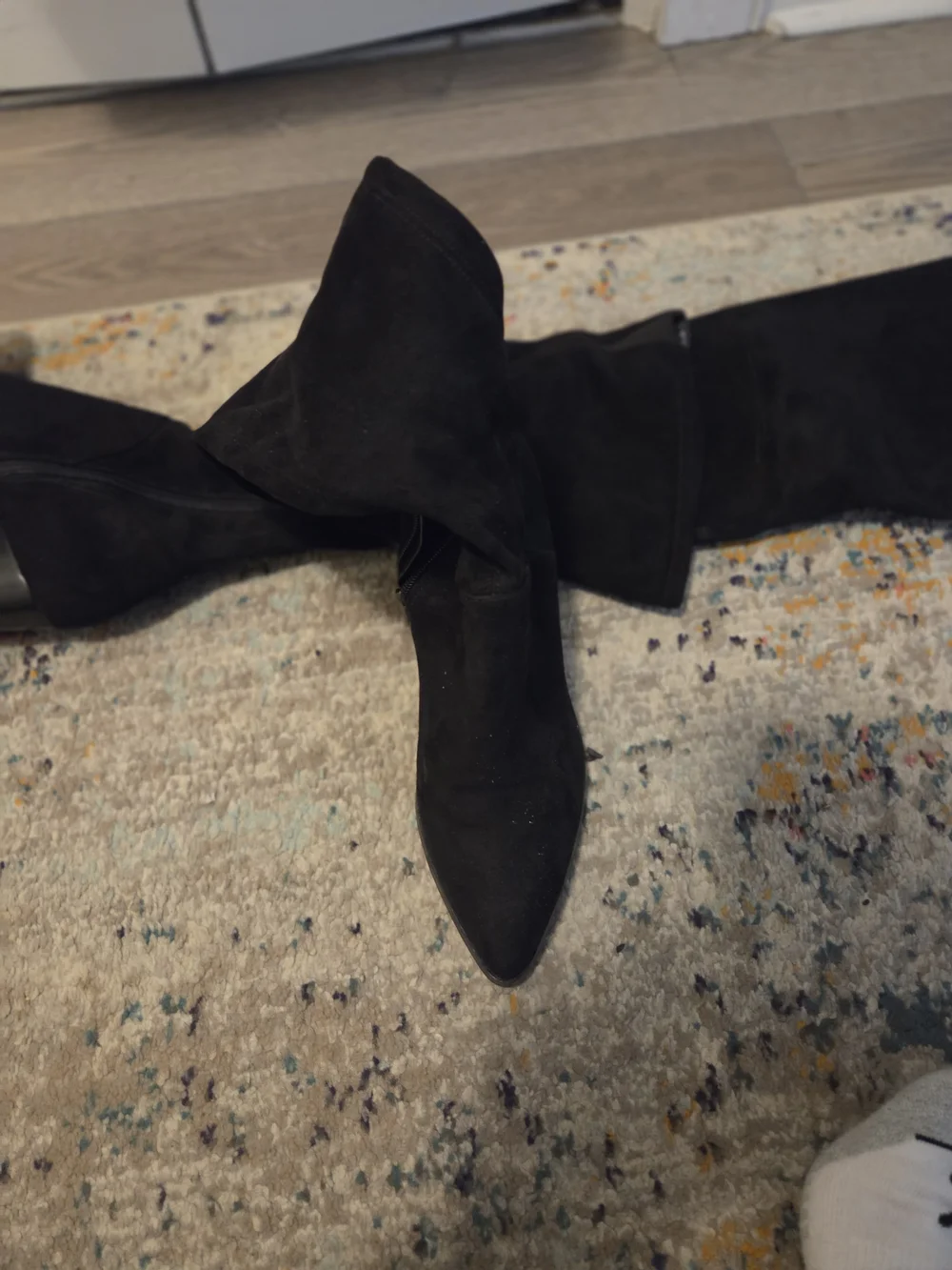Marc Fisher Black Over-the-Knee Suede Boots with Side Zipper.